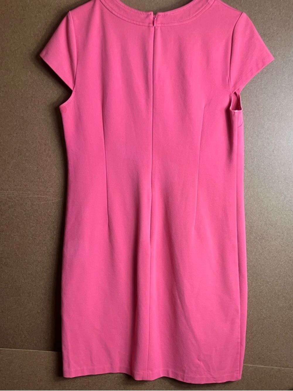 Talbots Hot Pink Short Sleeve Shift Dress with Front Pockets - Picture 6 of 7